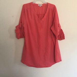 Denim & Company “peach/pink” long blouse.